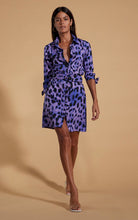Load image into Gallery viewer, Jonah Mini Shirt Dress in Lilac Leopard