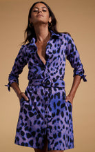 Load image into Gallery viewer, Jonah Mini Shirt Dress in Lilac Leopard