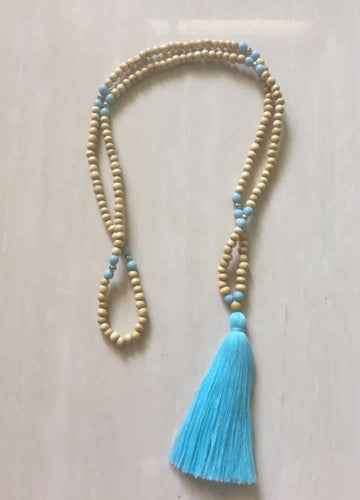 Tassel Necklace in Aqua