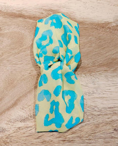 Huda Headband in Yellow with Turquoise Pop