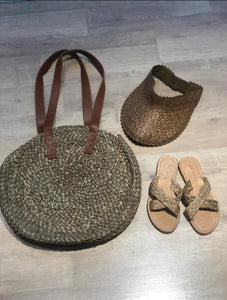 Large Beige  Round Bag