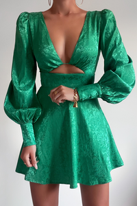 Rosalia Mini Dress in Emerald