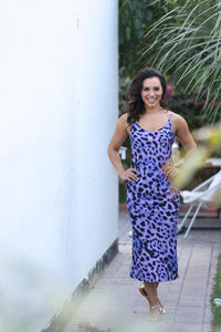 Sienna Midaxi Dress in Lilac Leopard