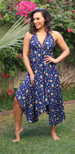 Load image into Gallery viewer, Boho Maxi Dress in Navy Ditzy
