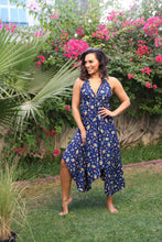 Load image into Gallery viewer, Boho Maxi Dress in Navy Ditzy