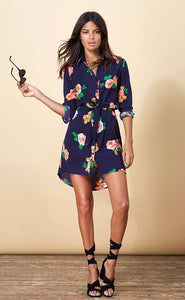 Shirt Dress in Navy Floral