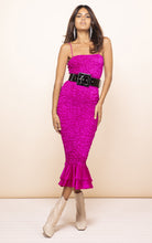Load image into Gallery viewer, Luiza Sheering Dress in Magenta