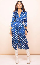 Load image into Gallery viewer, Hadiba Midi Dress in Navy Dotty