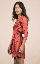 Load image into Gallery viewer, Marley Mini Wrap Dress in Red Speckle