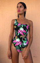 Load image into Gallery viewer, Kaia Swimsuit in Black Tropical Leopard