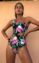 Load image into Gallery viewer, Kaia Swimsuit in Black Tropical Leopard