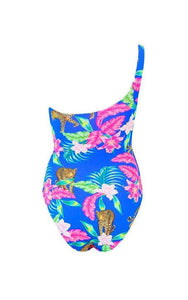 Kaia Swimsuit in Blue Tropical Leopard