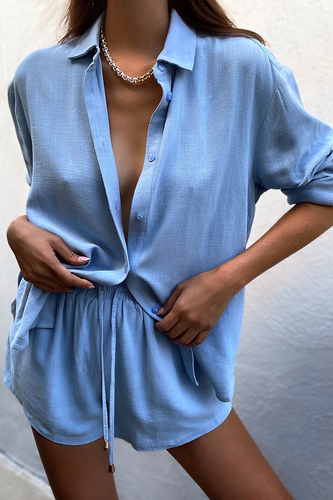 Kym Shirt in Powder Blue