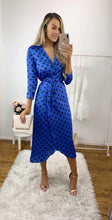 Load image into Gallery viewer, Yondal Dress in Blue Polka